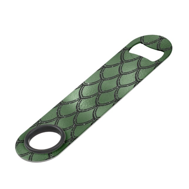 Grüne Schlange Serpent Reptil Muster Speed Flaschenöffner (Vorderseite Schrägansicht)