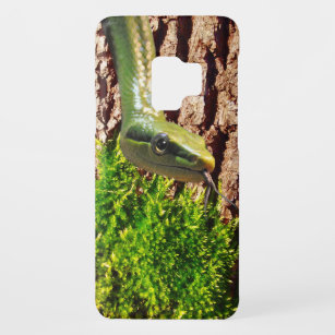 Grüne Schlange über Baumrinde Reptile Wildlife Des Case-Mate Samsung Galaxy S9 Hülle