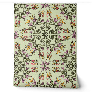 Grüne Schlangen Floral Mandala Botanische Fantasie Tapete