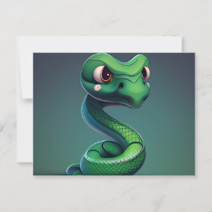 Grüne Schlangenpostkarten Postkarte