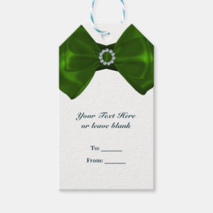 Grüne Schleife & Diamanten Brause Shower Elegant Geschenkanhänger