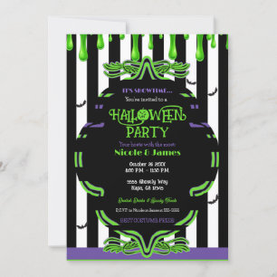 Grüne Schleim-Halloween-Geister-Kostenüm-Party  Einladung