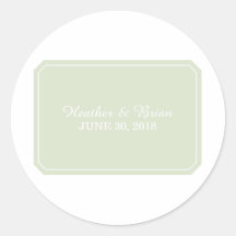 Grüne, schlicht elegante Hochzeitsticker