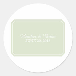 Grüne, schlicht elegante Hochzeitsticker Runder Aufkleber
