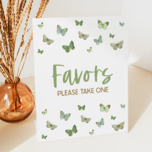 Grüne Schmetterling Party Favors Tischschild Sockelschild
