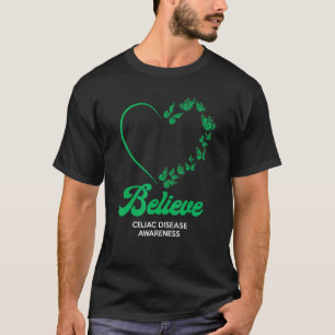 Grüne Schmetterlinge Herz glauben Celiac-Krankheit T-Shirt