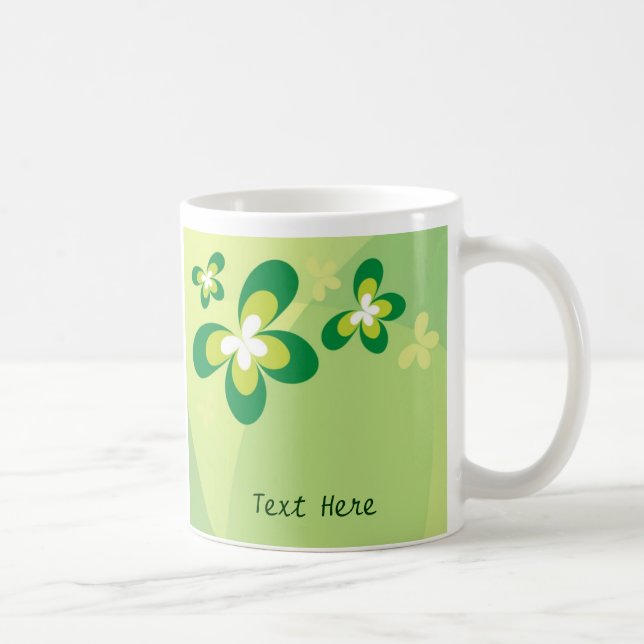 Grüne Schmetterlings-Tasse Kaffeetasse (Rechts)
