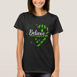Grüne Schmetterlingssäule Hirnverletzung Bewusstse T-Shirt