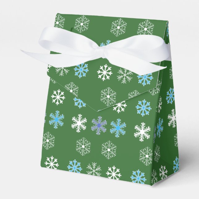 Grüne Schneeflocke Geschenkschachtel (Vorderseite)