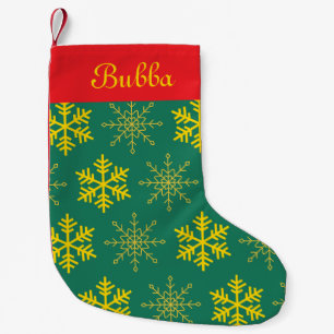 Grüne Schneeflocke Kleiner Weihnachtsstrumpf
