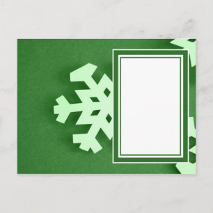 Grüne Schneeflocke Postkarte