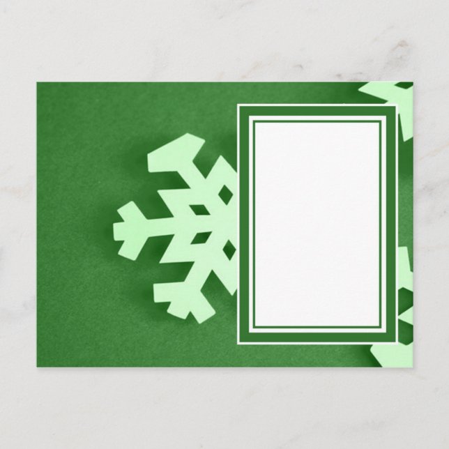 Grüne Schneeflocke Postkarte (Vorderseite)