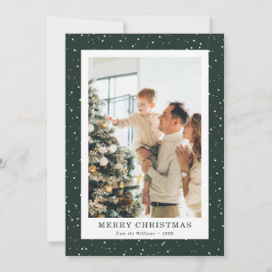 Grüne Schneefoto-Weihnachtskarte Feiertagskarte