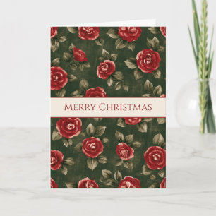 Grüne schöne rote Blumen Weihnachten Karte