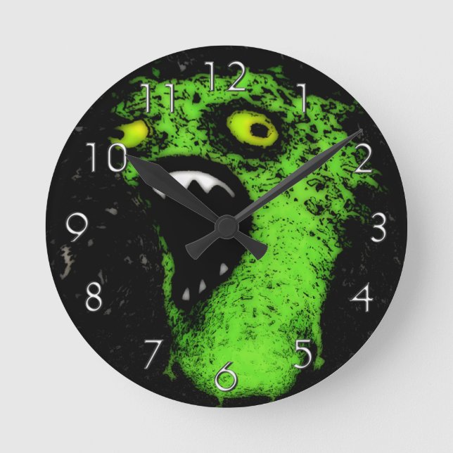 Grüne Schreie Runde Wanduhr (Vorderseite)