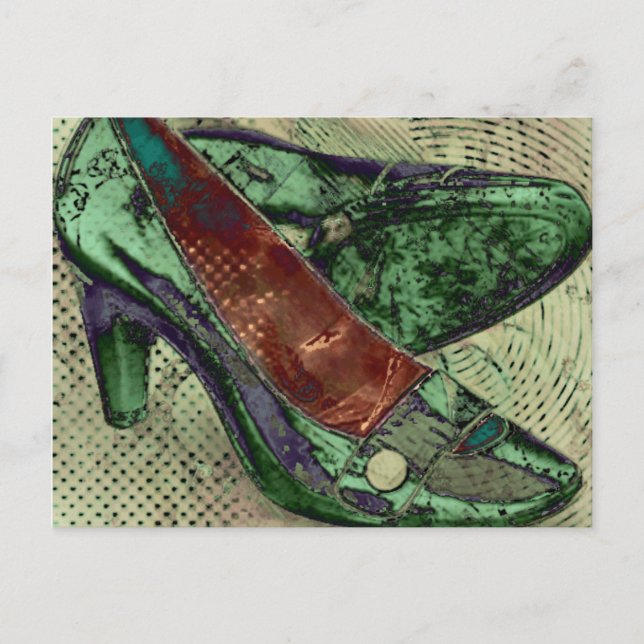 grüne Schuhe Postkarte (Vorderseite)