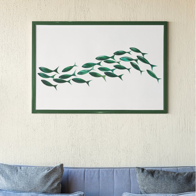 Grüne Schule für Fischwasser Poster (Von Creator hochgeladen)