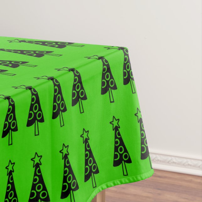 Grüne schwarze Bäume Frohe Weihnachtslieder Tischdecke (Beispiel)