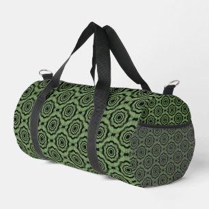 Grüne schwarze Blumen nahtloses Muster Duffle Bag