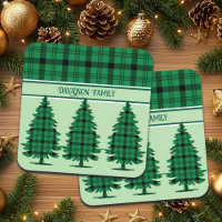 Grüne schwarze, gemütliche Tartan Pine Trees
