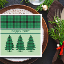 Grüne schwarze, gemütliche Tartan Pine Trees