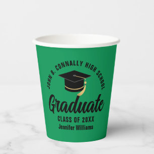 Grüne Schwarze Graduate Personalisiert Graduate Pa Pappbecher