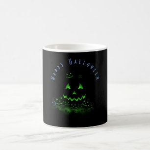 Grüne, schwarze Halloween-Kürbislaternen Kaffeetasse