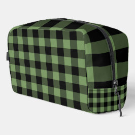 Grüne schwarze Karo-Muster-Kosmetiktasche Waschbeutel