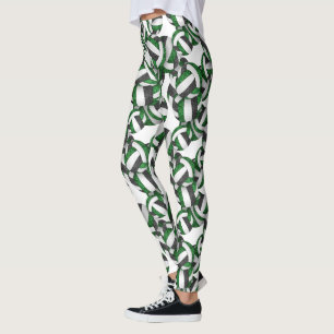 Grüne schwarze Mannschaft färbt gürteliges Volleyb Leggings