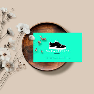 Grüne schwarze Sport Schuhe Sneaker Wiederverkäufe Visitenkarte