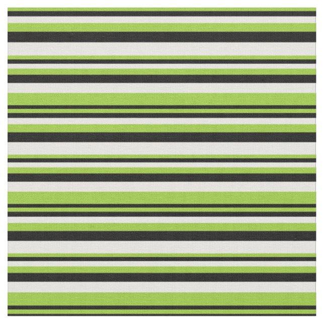 Grüne, schwarze und weiße Linien Stoff (Nahaufnahme)