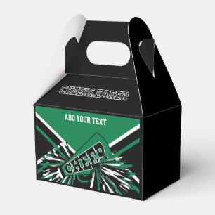 Grüne, schwarze, weiße Cheerleaderin Geschenkschachtel