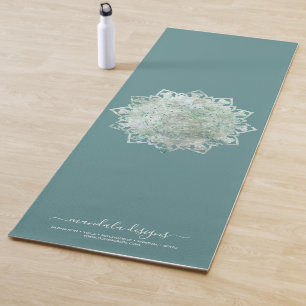 Grüne schwarze zweiseitige Mandala Yogamatte