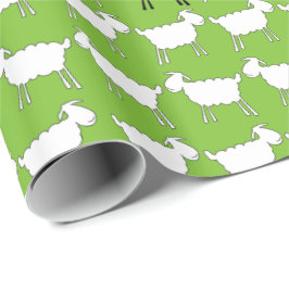 Grüne Schwarzweiss-Verpackung der Vieh-Schafe Geschenkpapier