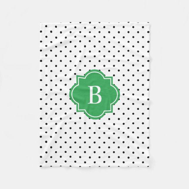 Grüne Schweizer Punkte | Monogram Fleece Blanket (Vorderseite)