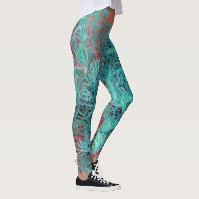 Grüne Seite und Roter Sand Leggings (Rechts)