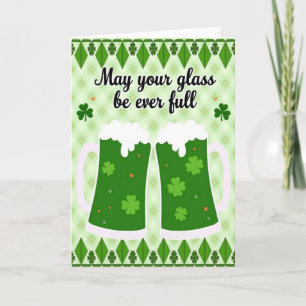 Grüne Shamrock Cheers Karte