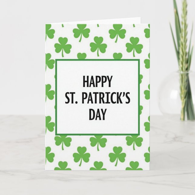 Grüne Shamrock St. Patricks Tag Karte (Vorderseite)