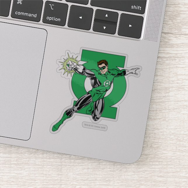 Grüne Signalleuchte mit Logo-Hintergrund Aufkleber (Detail)