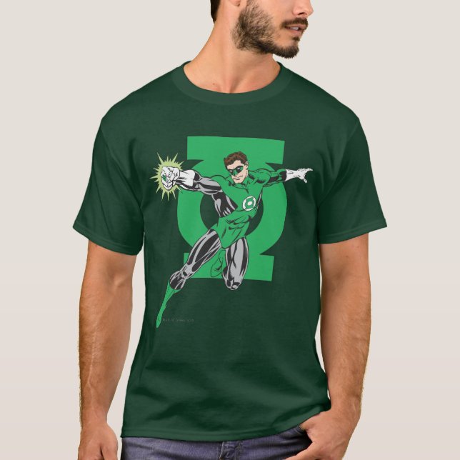 Grüne Signalleuchte mit Logo-Hintergrund T-Shirt (Vorderseite)
