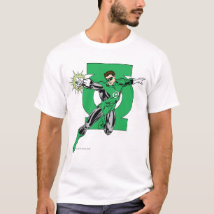 Grüne Signalleuchte mit Logo-Hintergrund T-Shirt