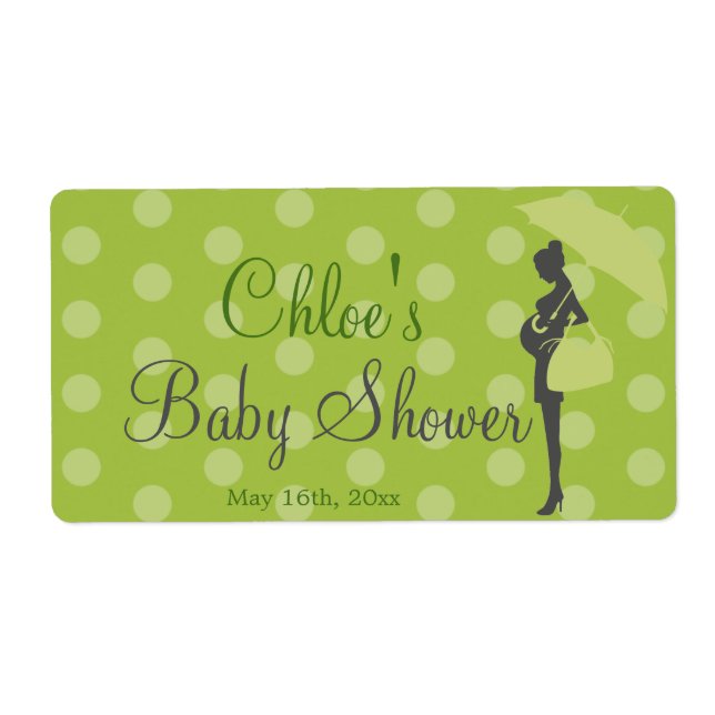 Grüne Silhouette Kinderdusche Wasserflaschen Etike (Vorne)