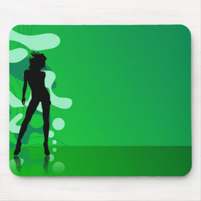 Grüne Silhouette Mousepad (Vorne)
