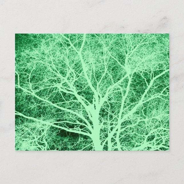 Grüne Silhouette Postkarte (Vorderseite)