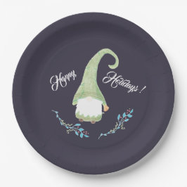 Grüne skandinavische Gnome Holiday Paper Teller