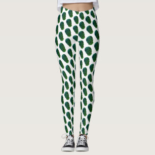 Grüne Skulpturen Muster Leggings