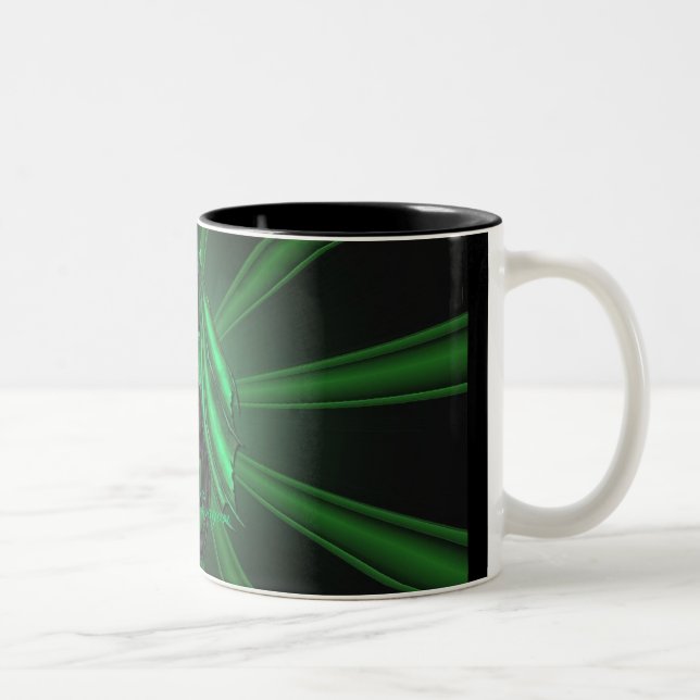 Grüne Smaragddrache-Muster-Tasse Zweifarbige Tasse (Rechts)