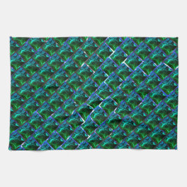 Grüne Smaragde und Kurven unter Nickelgitter Geschirrtuch