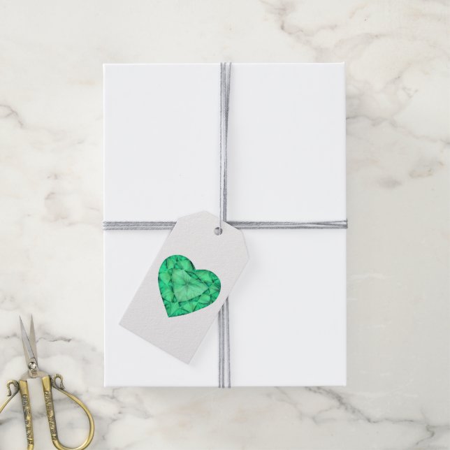 Grüne Smaragdkronen Geschenkanhänger (Mit Garn)