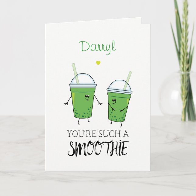 Grüne Smoothies Kokett Kawaii Feinschmecker Spaß Karte (Vorderseite)